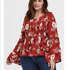 NWT Torrid Size 2 Terra-cotta Floral Top